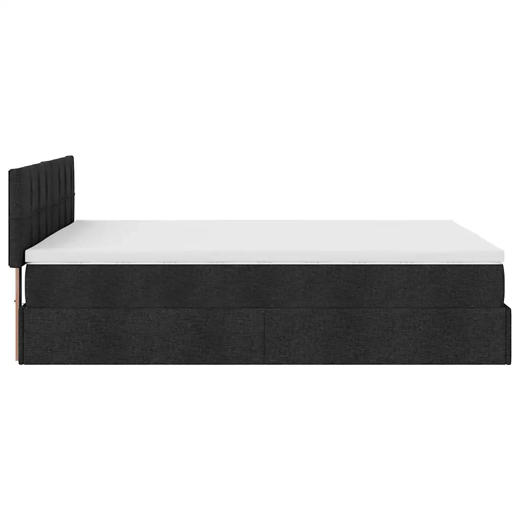 Pouf Letto con Materasso Nero 140x200 cm in Tessuto 3311465