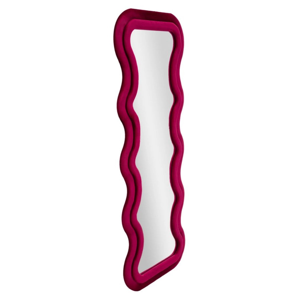 Specchio con Cornice Curve, Rosa, MDF, 160x60x6 cm
