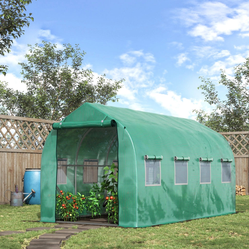Serra Tunnel 4x2x2 m con 8 Finestre e Porta ¨C Minimal ¨C Verde