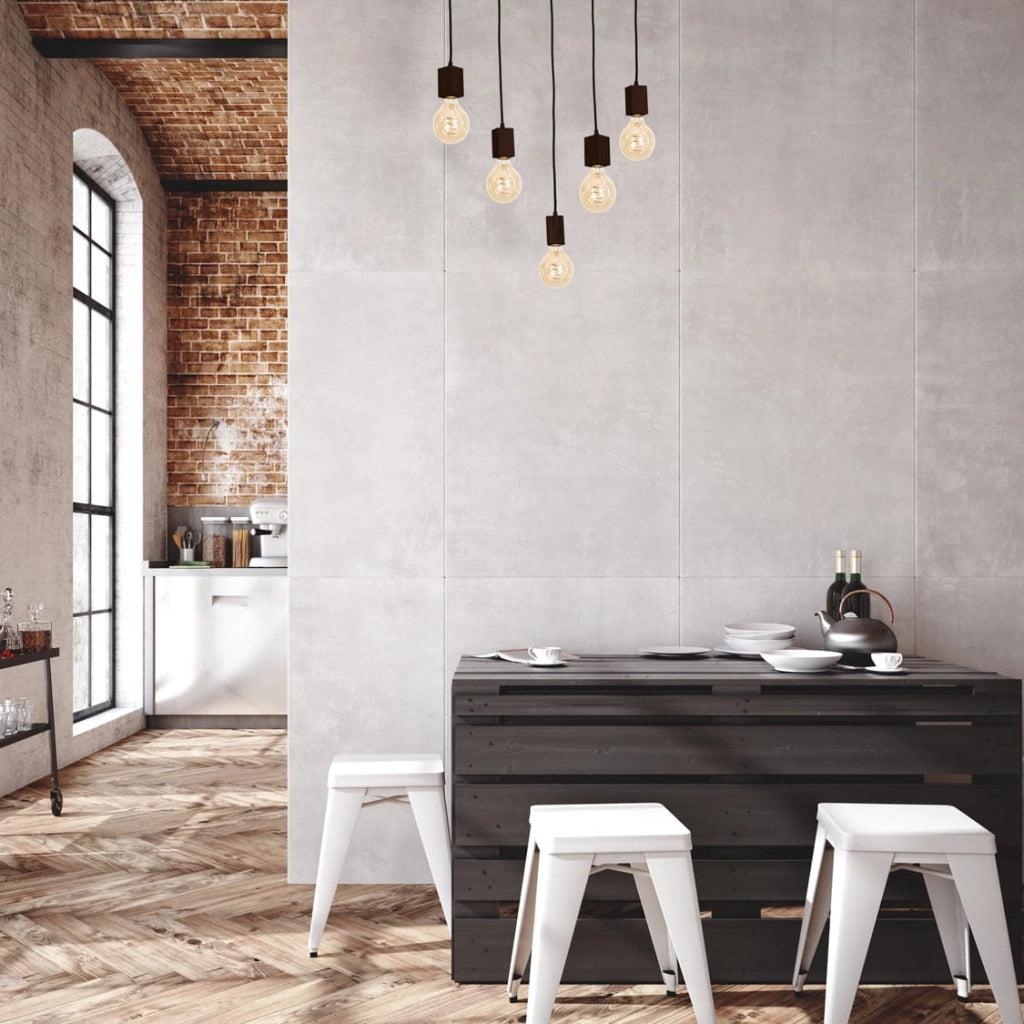 Lampadario JACK Milagro 5 luci E27 legno scuro rustico