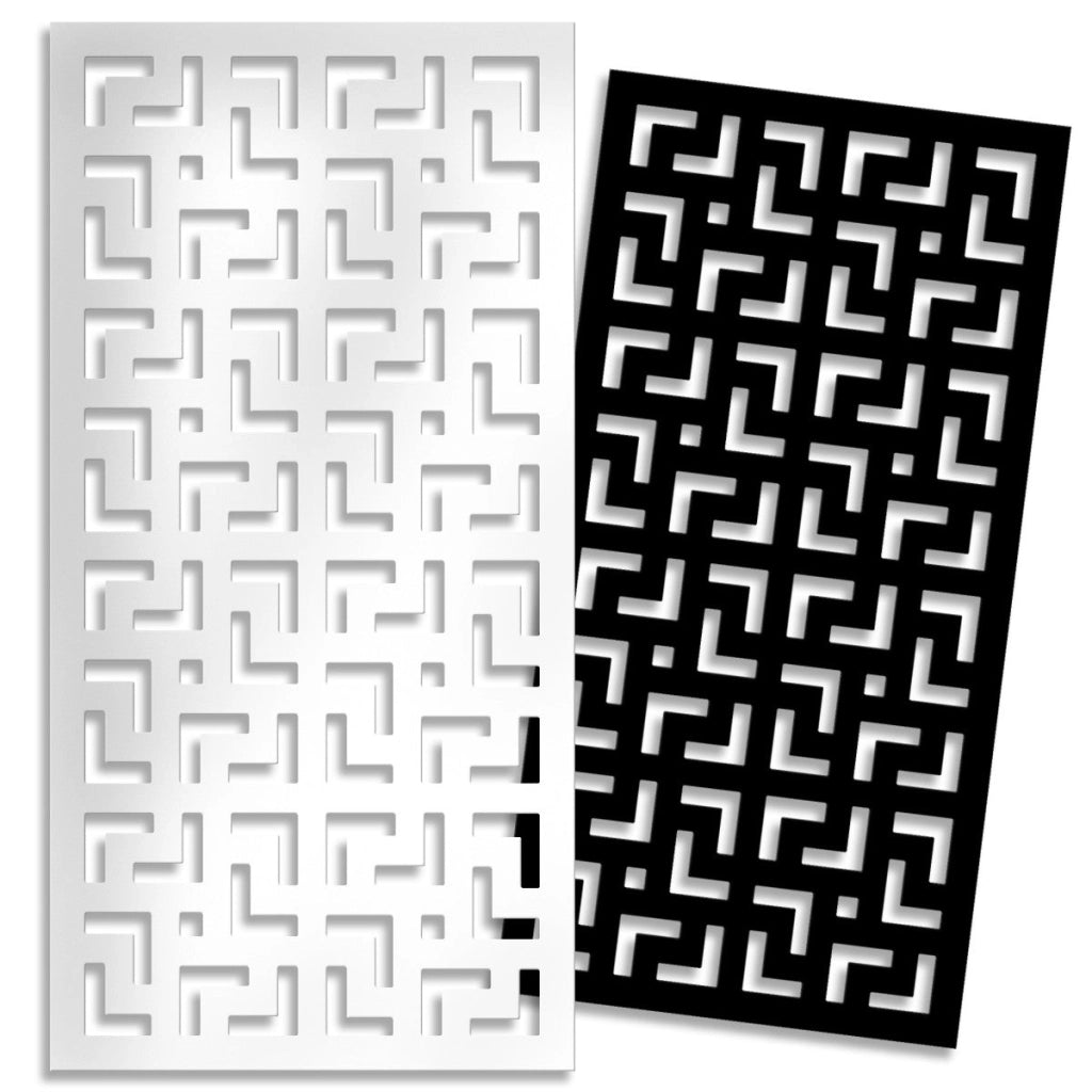 LABYRINTH - L - Pannello in PVC traforato - Parasole Misura: 73x148 cm, Colore: nero
