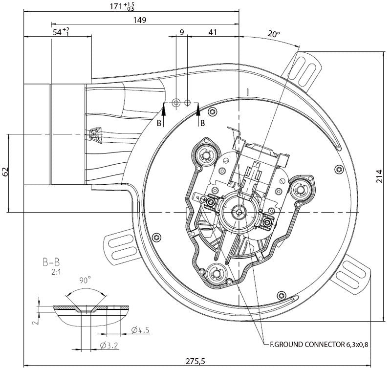 Ricambistufeapellet Estrattore fumi EBM G2E152 0020-3030