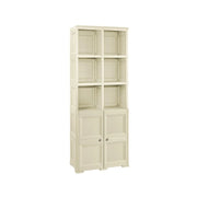 ARMADIO 2 MODULI CHIUSI E 3 MODULI SCAFFALE ANGORA 79X43X203 CM, MOBILE CONTENITORE MULTIUSO ALTO PER SALOTTO, PERGOLATO E BALCONE COPERTO