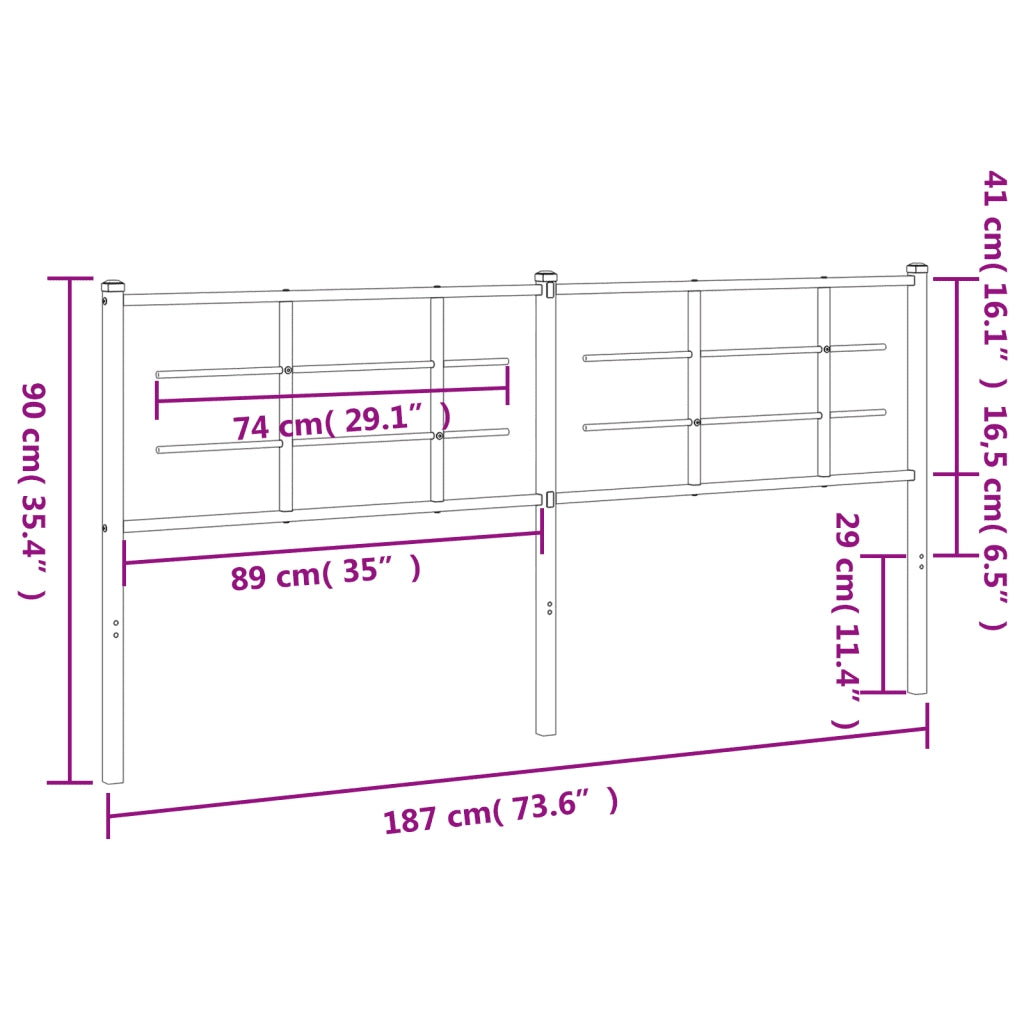 Testiera di Ricambio in Metallo Bianco 180 cm 355646