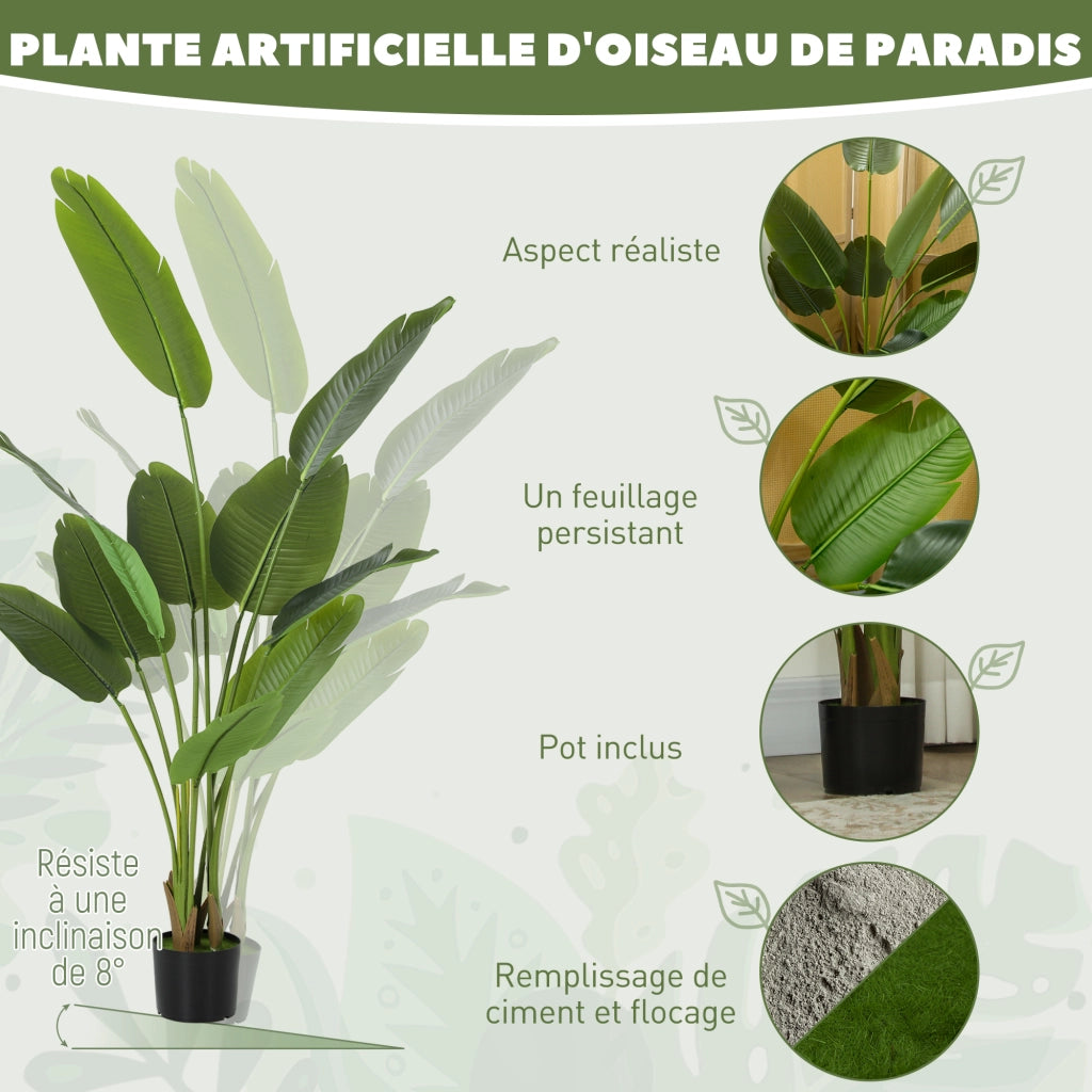 Pianta artificiale da interno 160 cm ¨C Xylo ¨C verde con vaso in plastica
