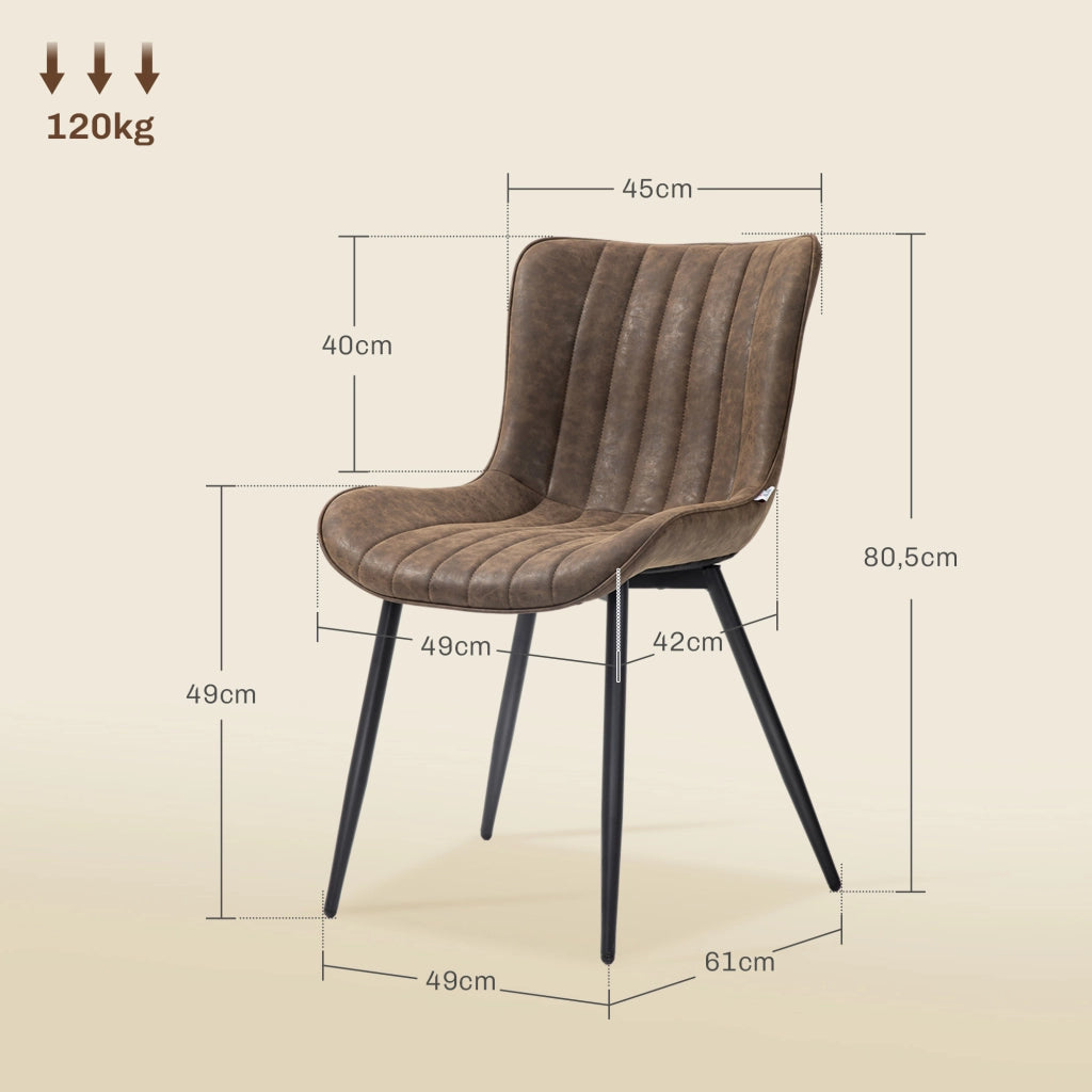 Sedia da pranzo design moderno imbottita ¨C Minimal ¨C marrone