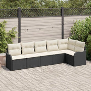 Set Divano da Giardino Nero polyrattan