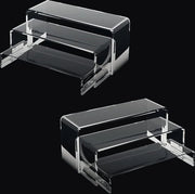 Set di 6 standard acrilici, 22 x 7,5 x 10 cm standard acrilici trasparenti, standard acrilici a 3 strati per figurine, cupcake, gioielli, standard decorativo per presentazione di prodotti