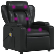Poltrona Massaggiante | Sedia Relax Reclinabile Nera in Similpelle