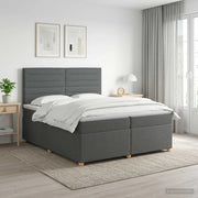 Letto box spring con materasso Grigio Scuro 200 x 200 cm 3453957