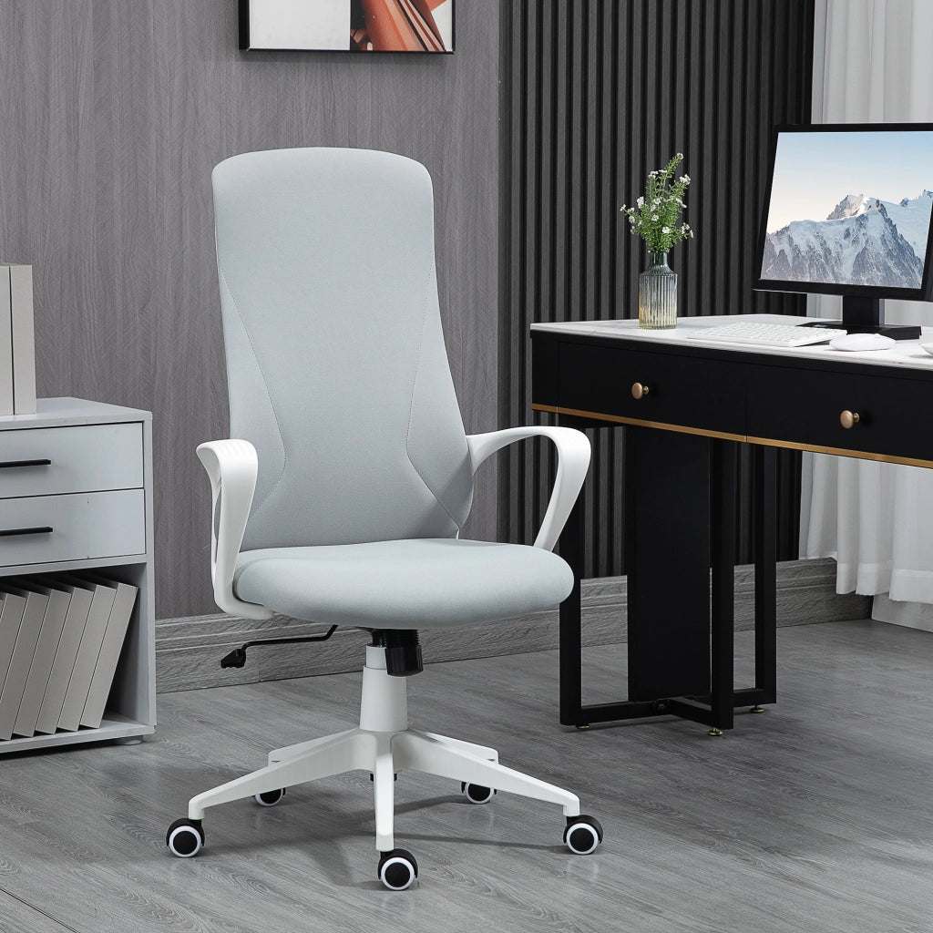 Sedia da Ufficio con Schienale Alto e Braccioli ¨C Minimal ¨C Grigio 62x56x110-119,5cm