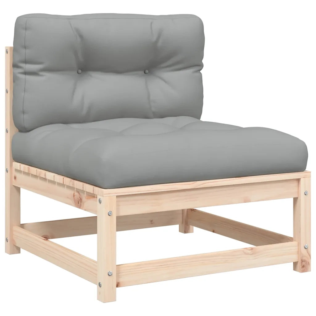 Divano da Giardino Senza Braccioli con Cuscini e Poggiapiedi-Sofa da Giardino-Divano da esterno 715442