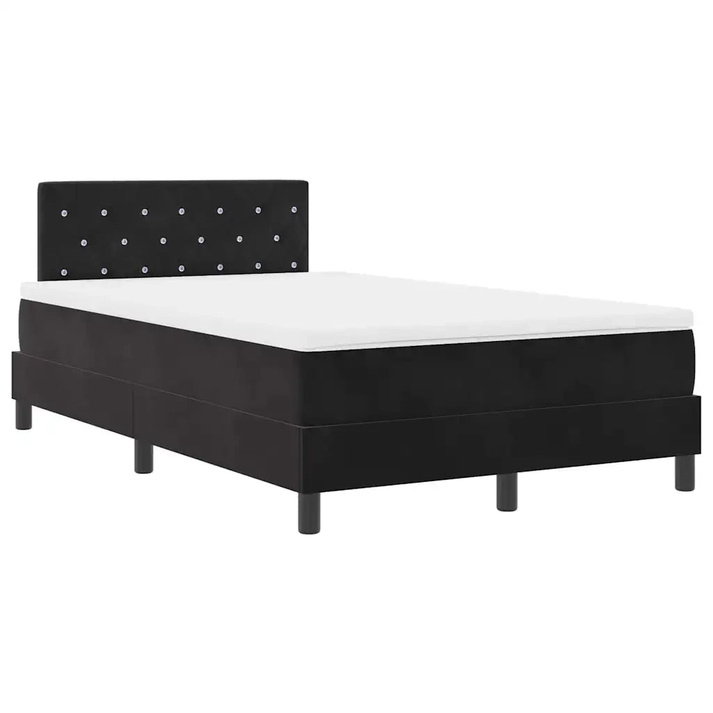 Letto a Sorgente LED con materasso Nero 120 x 200 cm Velluto 3342580