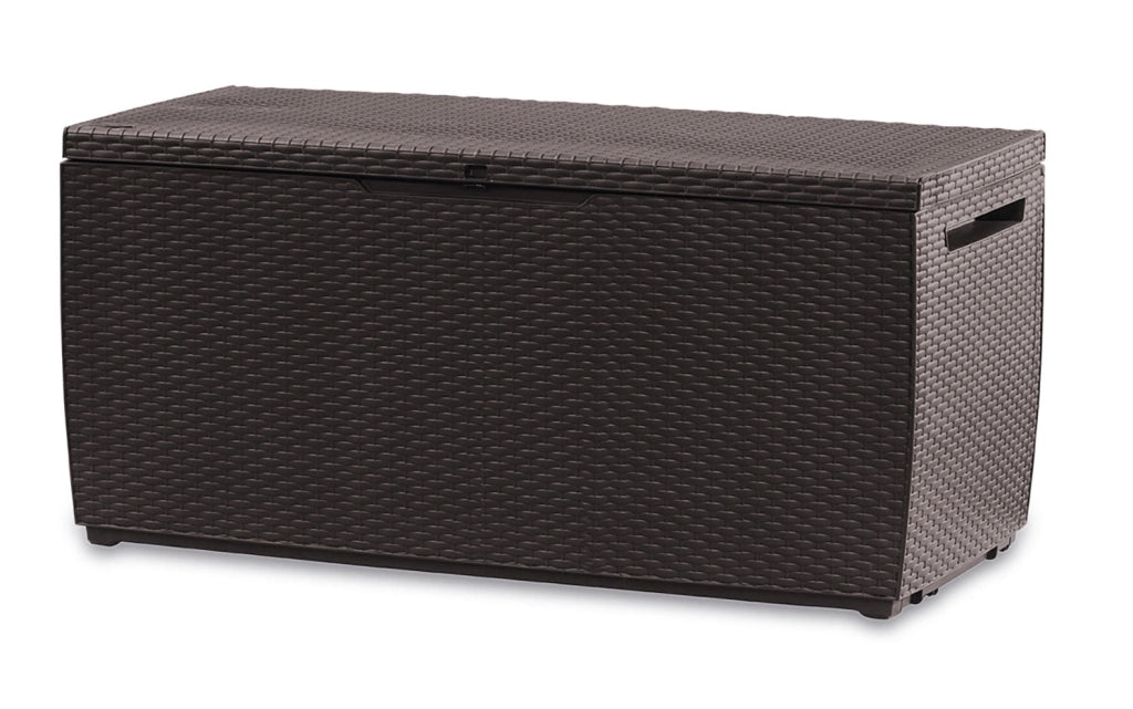 Baule da Esterno Keter Capri 123x53,5x57 cm in Resina Effetto Rattan Marrone