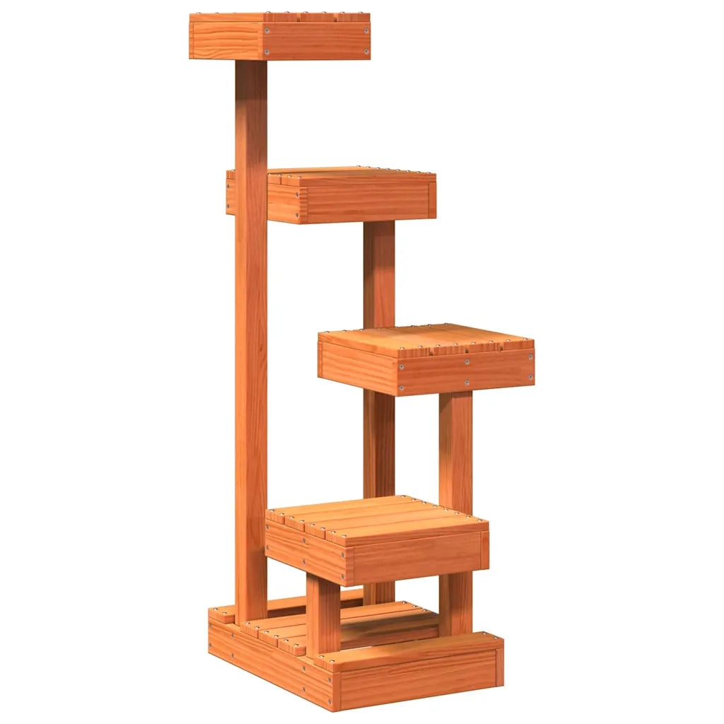 Albero per Gatti Marrone Cera 45,5x49x103 cm in Legno di Pino 847132