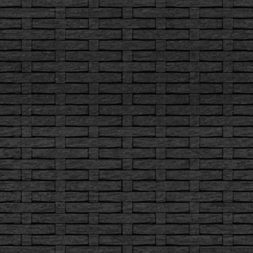 Set da Giardino 2 pz con Cuscini Nero in Polyrattan 362345