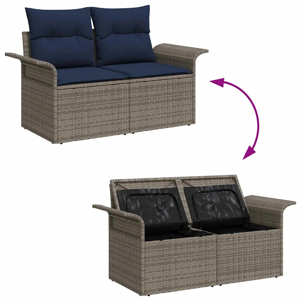 Set Divano da Giardino 5 pcs Grigio polyrattan 3353994