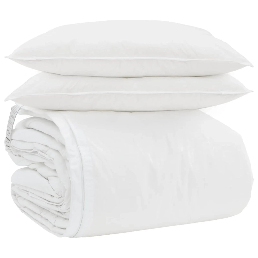 Set di Piumoni con cuscino 3 pcs Bianco Piuma d'anatra
