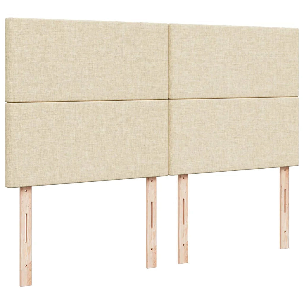 Struttura Letto Pouf con Materasso Crema 160x200 cm in Tessuto 3313939