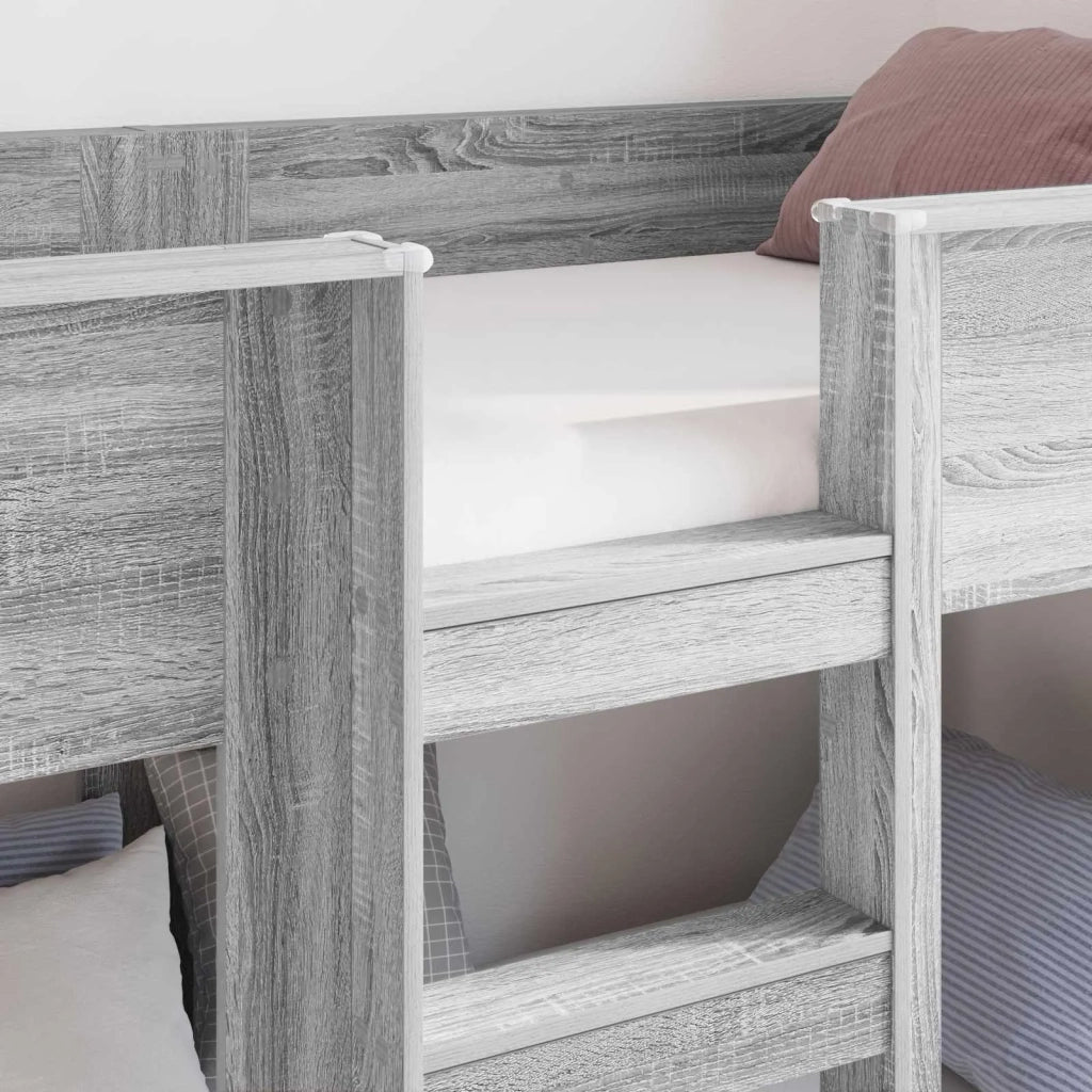 Letto a Castello per Bambini Grigio Sonoma 75 x 190 cm