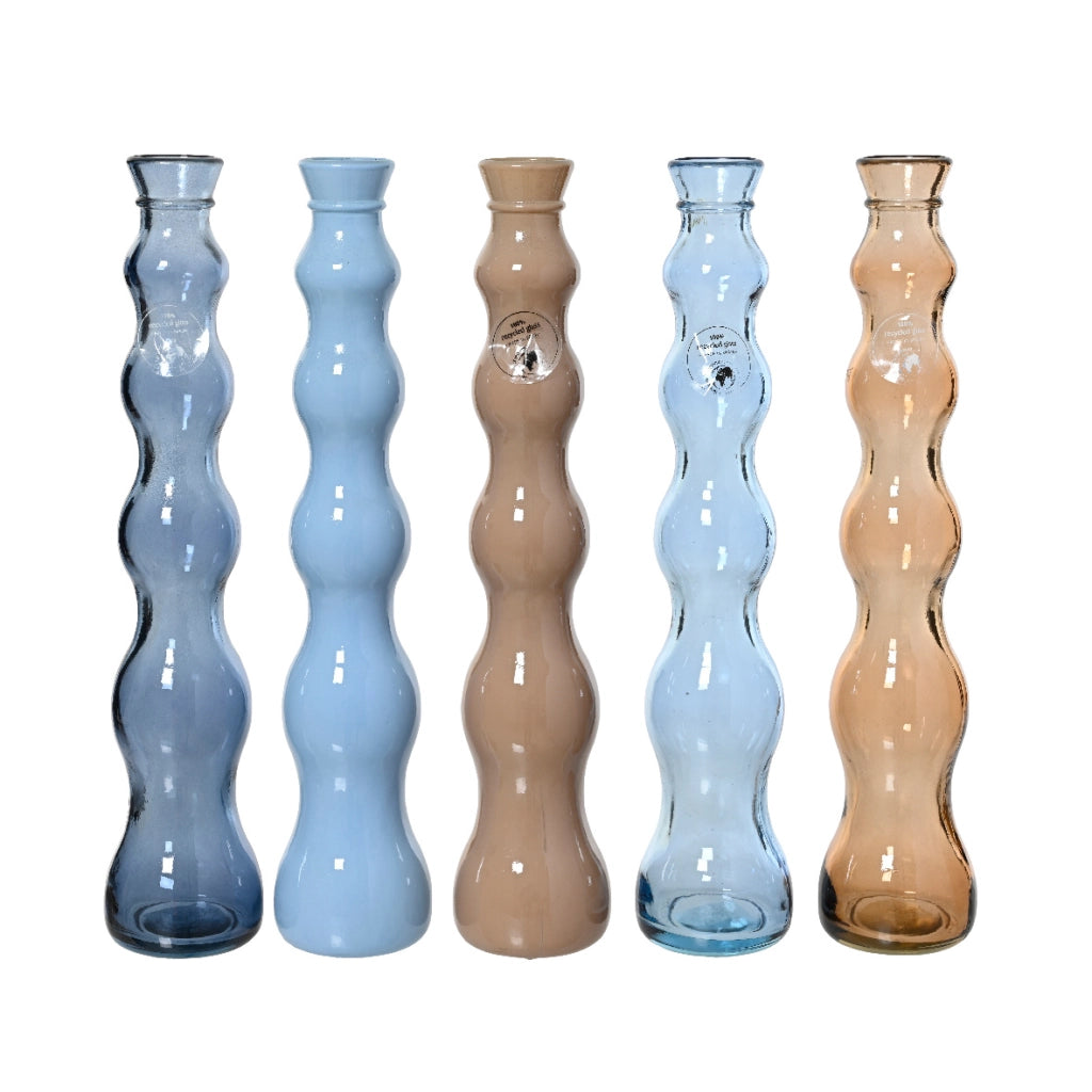 VASO IN VETRO D.7,5XH16CM 5 COLORI ASS.