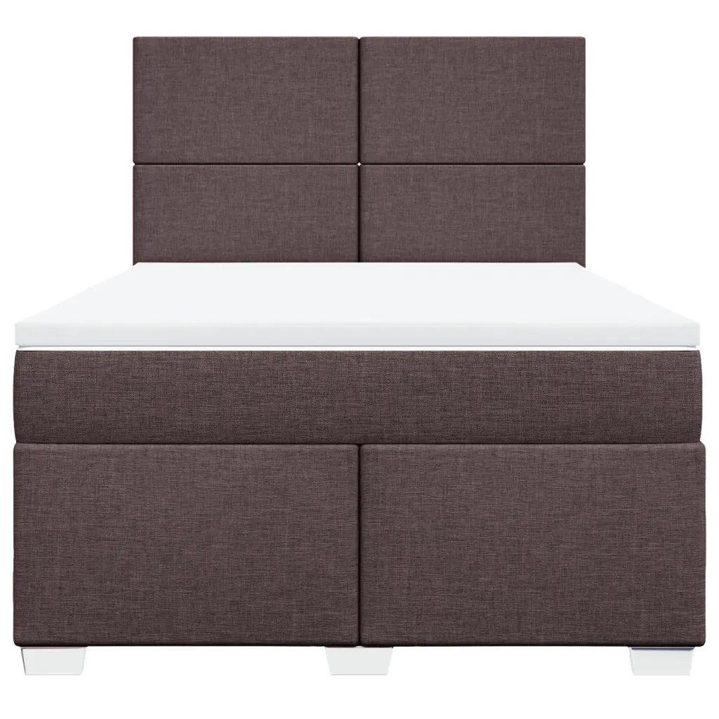 Giroletto a Molle con Materasso Marrone Scuro 160x200cm Tessuto 3290535