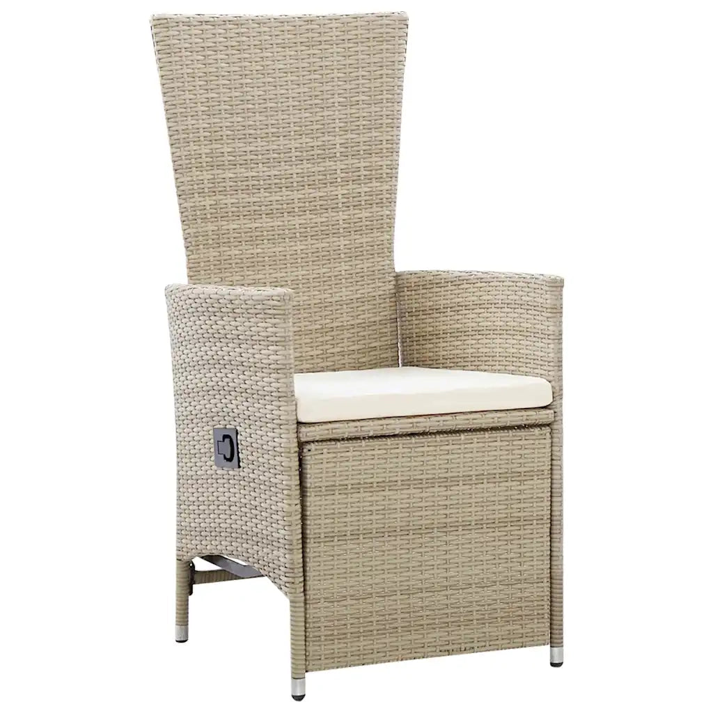 Set da Pranzo per Giardino con cuscino 9 pcs Beige polyrattan 3379477