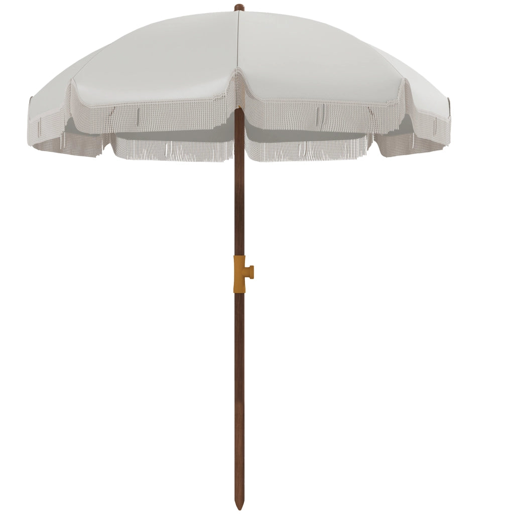 Ombrellone da Giardino con Frange ¨C Minimal ¨C Grigio ?190x210 cm