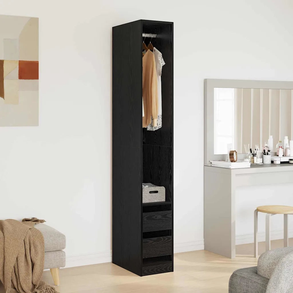 Guardaroba Rovere Nero 50 x 30 x 200 cm Legno multistrato