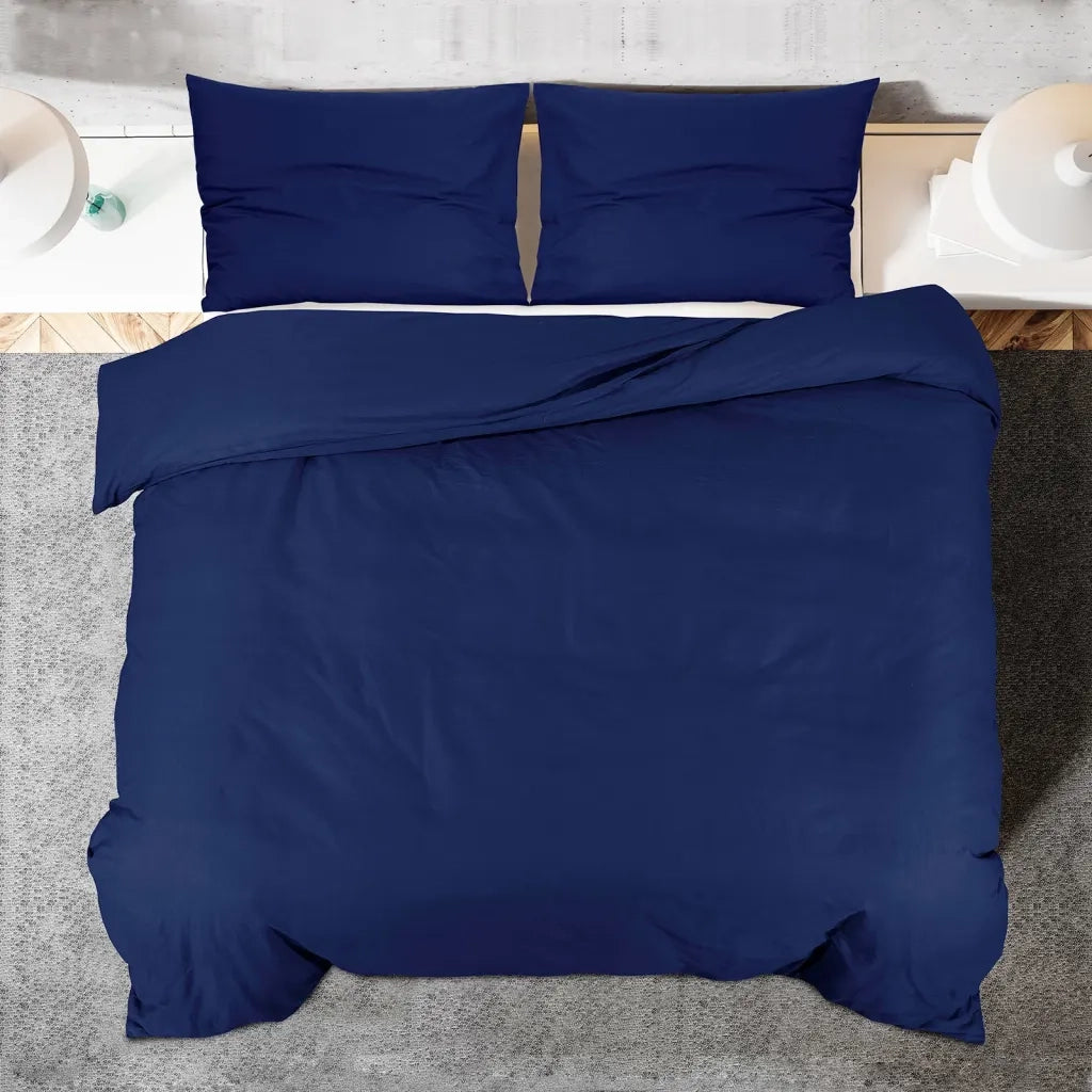 Set Copripiumino Blu Marino 140x200 cm in Cotone 136145