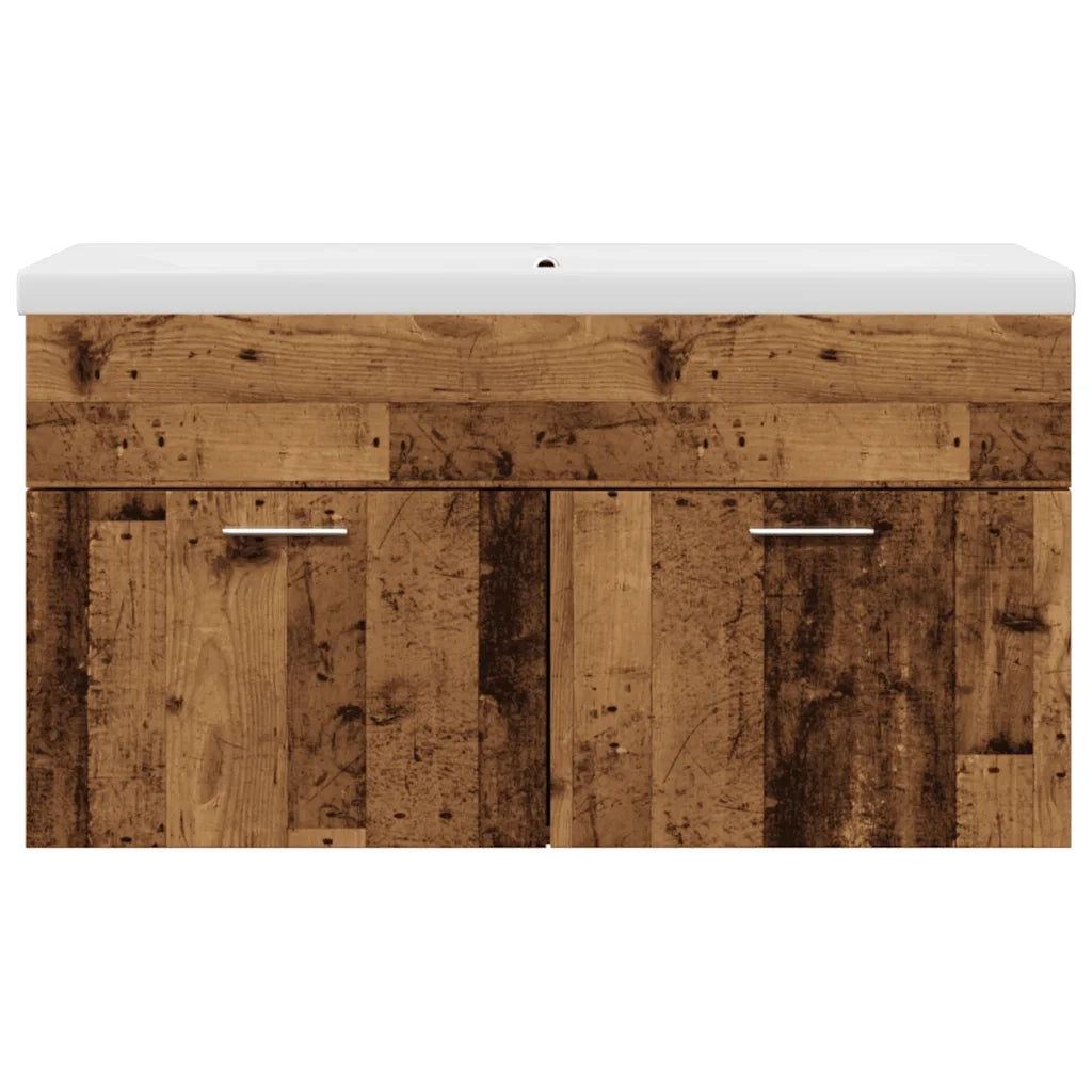 Mobile da Bagno con Lavabo Integrato Legno Antico 3328585
