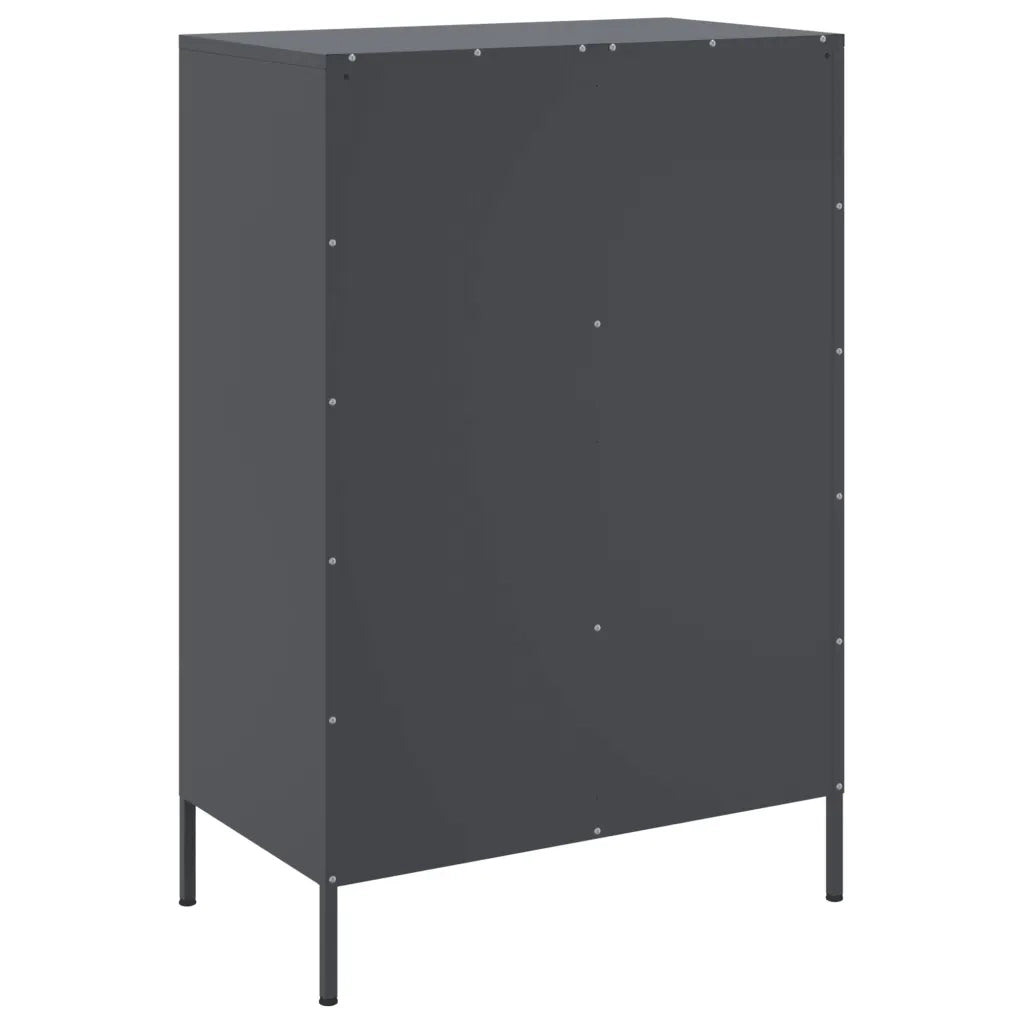 Credenza | Madia | Buffet da pranzo | Armadio da pranzo Antracite 68x39x101,5 cm Acciaio