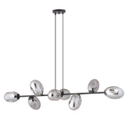 Lampadario Emibig Pandora 8 luci E14 nero cromo vetro