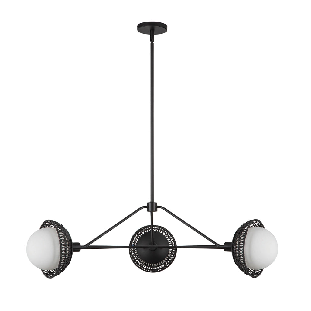 Lampada a sospensione boho Perth Alora Mood nera 3xE14