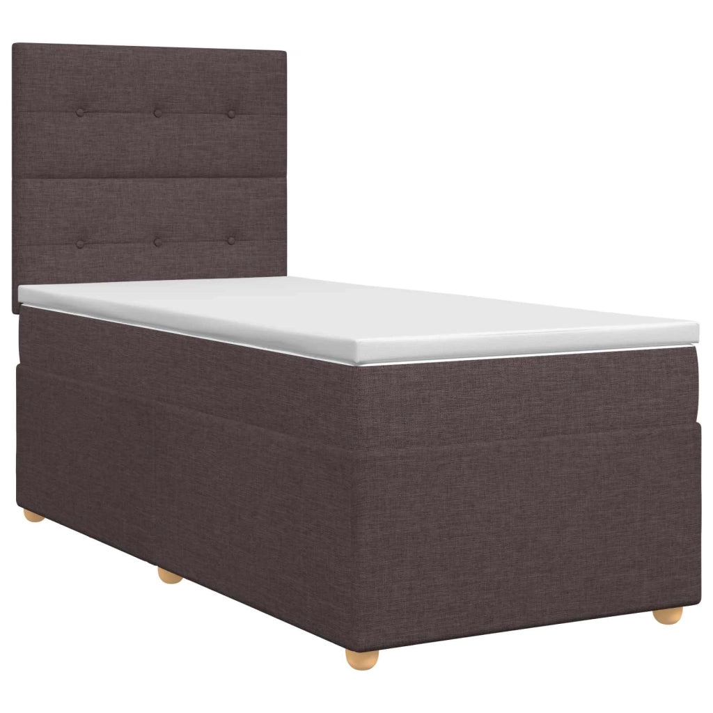 Letto box spring con materasso Marrone Scuro 80 x 200 cm 3453756