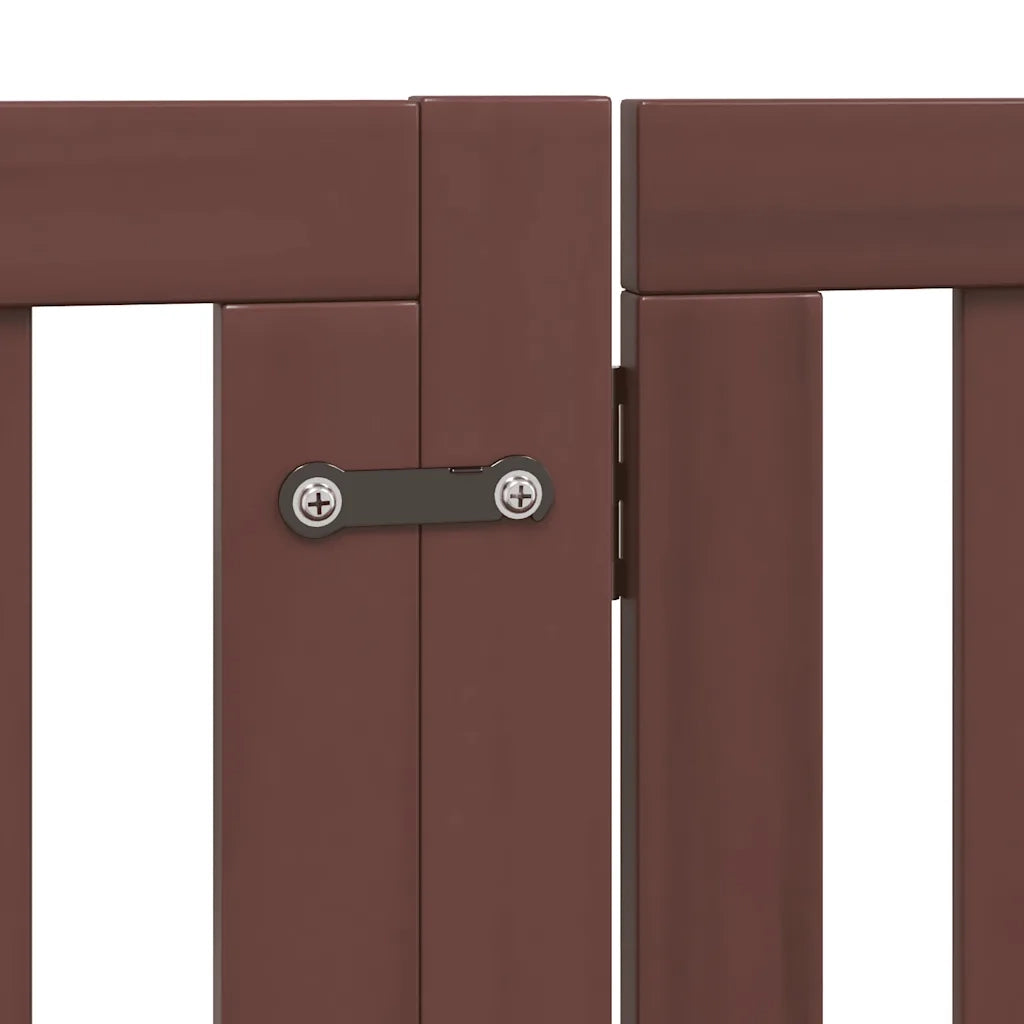Cancello Cani Porta Pieghevole Marrone 6 Pannelli 480cm Pioppo 3155693