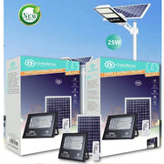 Trade Shop - Faro Faretto Led Pannello Solare Fotovoltaico 25w Con Crepuscolare Ip67 Led-9012 -