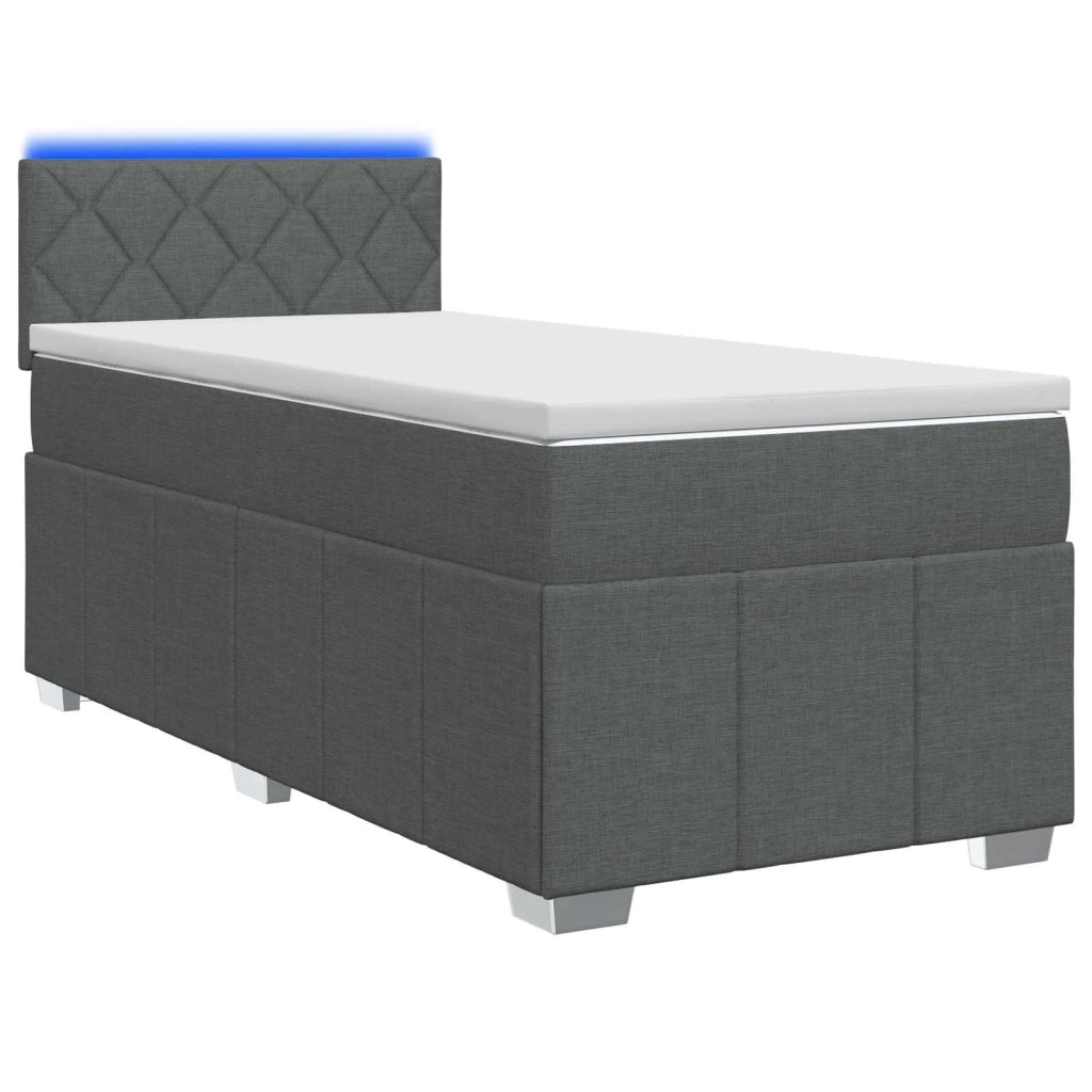 Letto box spring con materasso Grigio Scuro 100 x 200 cm 3452615