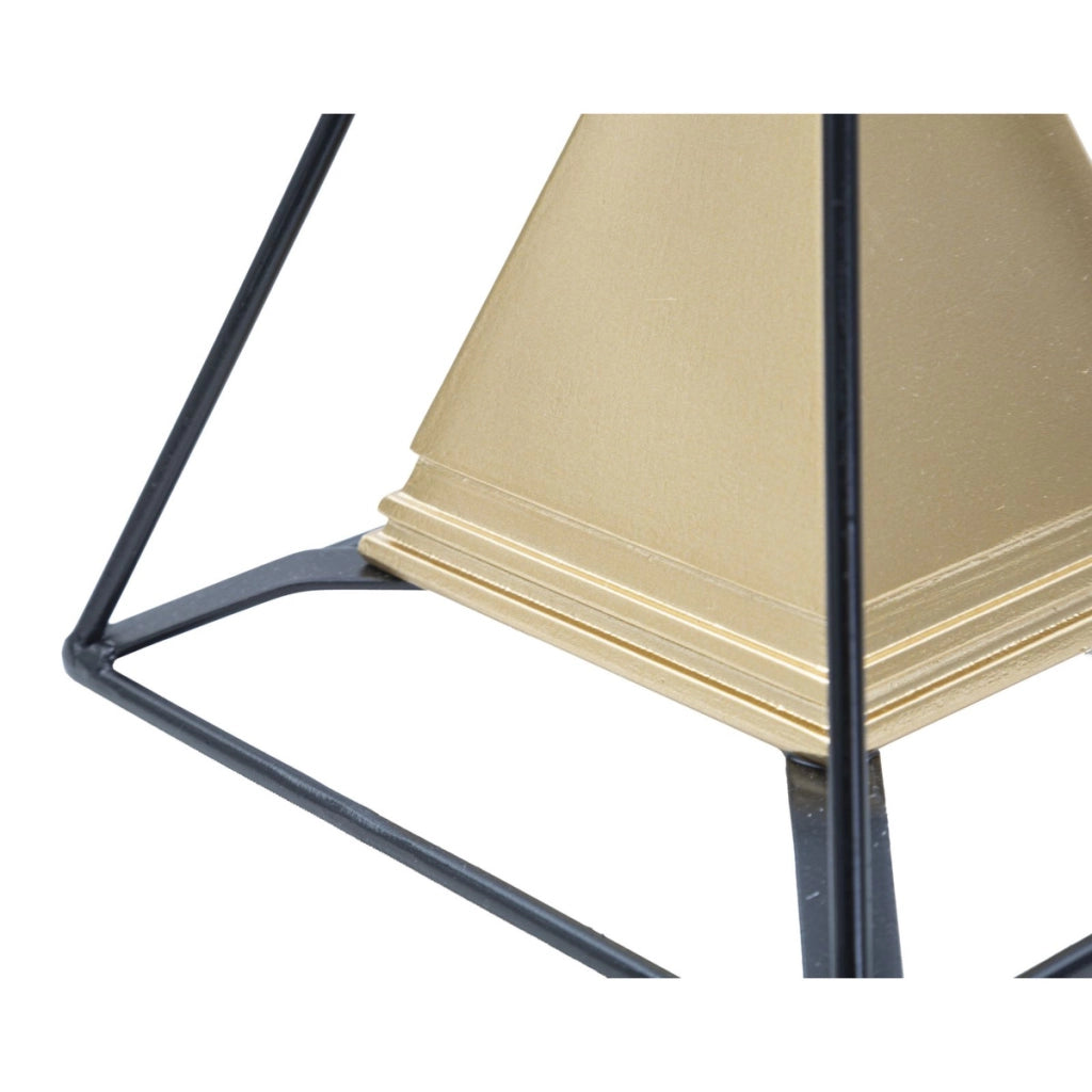 Scultura Piramide 1, Oro, Poliresina, 15x15x19,5 cm