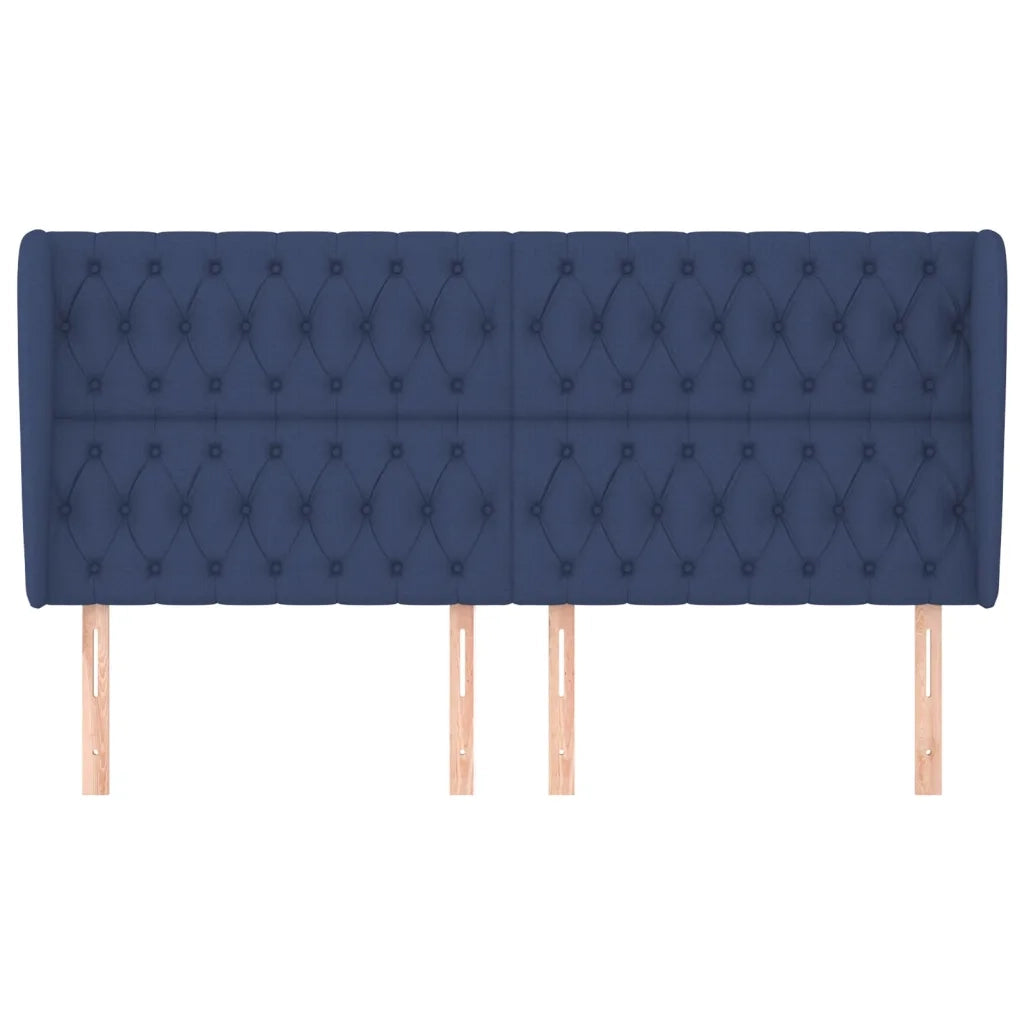 Testiera | Testata ad Orecchio Blu 203x23x118/128 cm in Tessuto