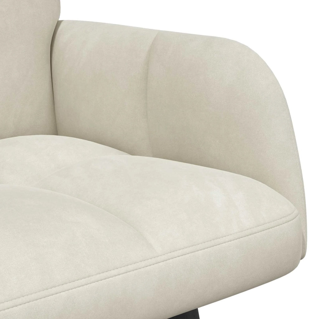 Sofa a Due Posti Crema 115 x 61 x 87 cm Velluto 42028947