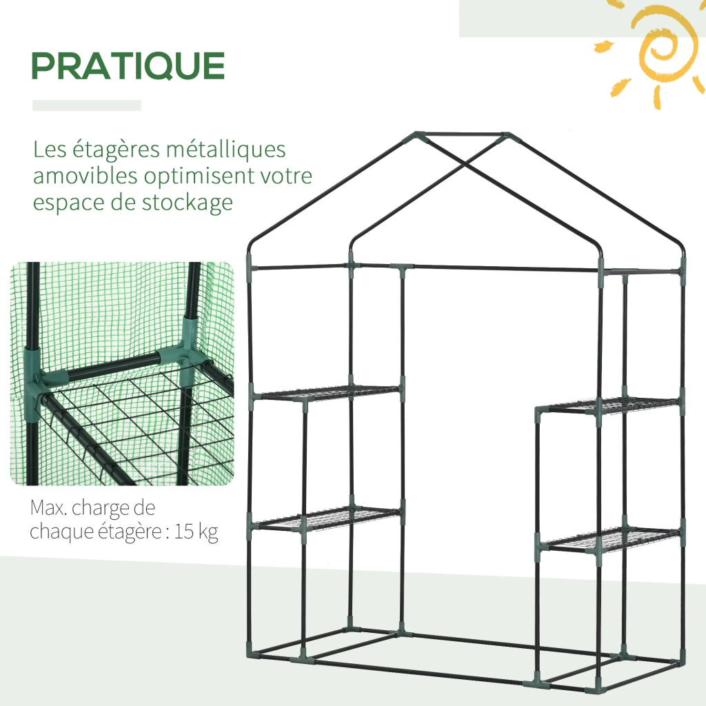 Serra da giardino con ripiani 3 livelli ¨C Minimal ¨C verde 141x72x191 cm