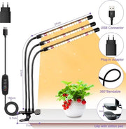Lampada LED per piante in crescita - timer a/s - spettro completo per semi e piante grasse