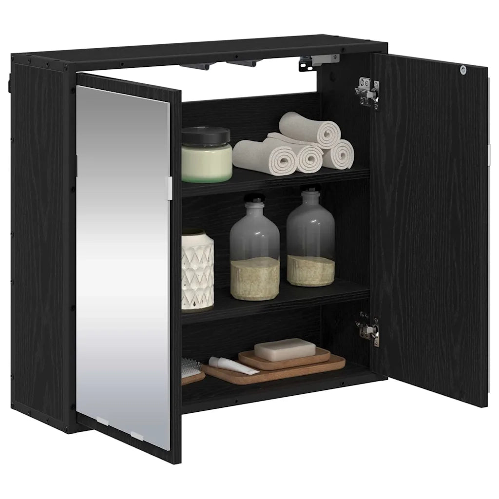 Scaffale da parete con lo scaffale Rovere Nero 65 x 20 x 60 cm 883610