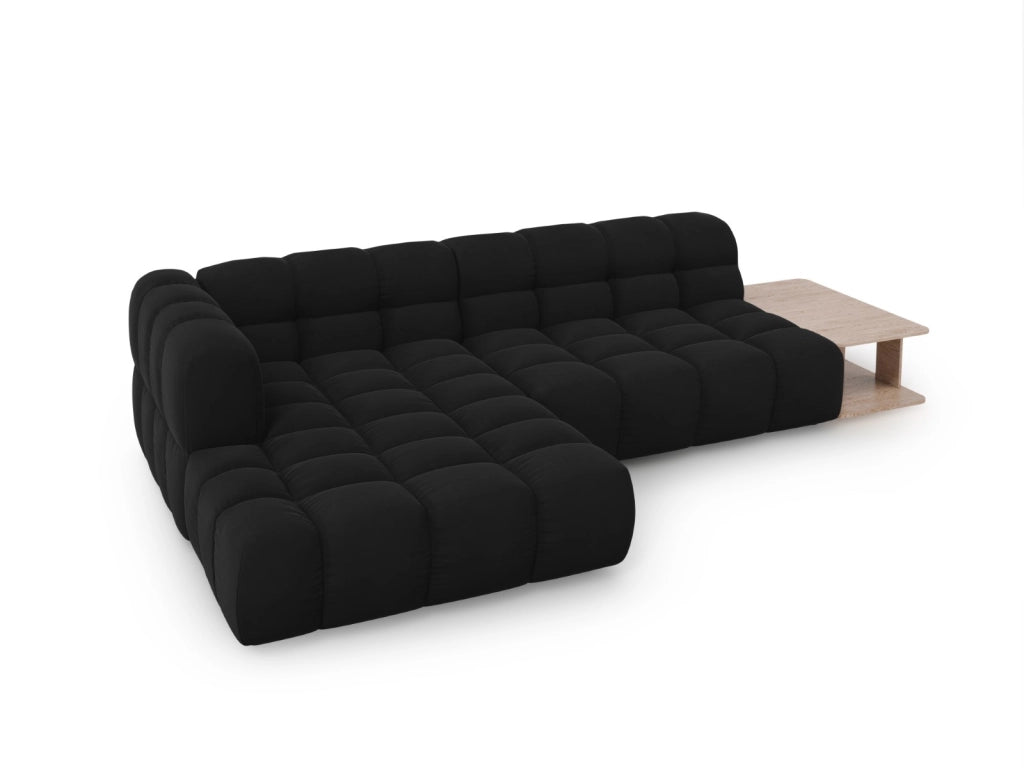 Cosmopolitan Design - Divano angolare modulare sinistro "Sky" 4 posti in velluto nero 