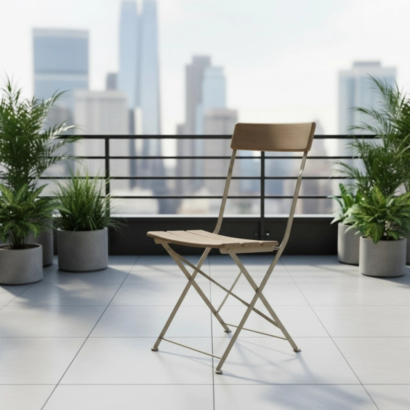 CHAISE PLIANTE EN ROBINIER CERUSE