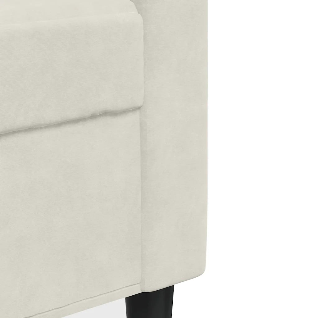 Set di Divani 4 pz con Cuscini e Rinforzi Crema in Velluto 3278469