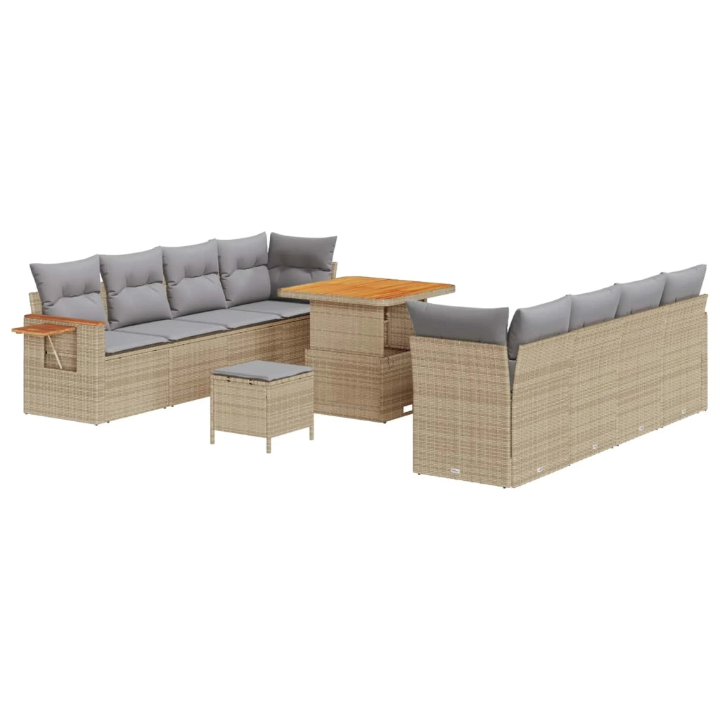 Set Divano da Giardino 11 pcs Beige polyrattan 3363017