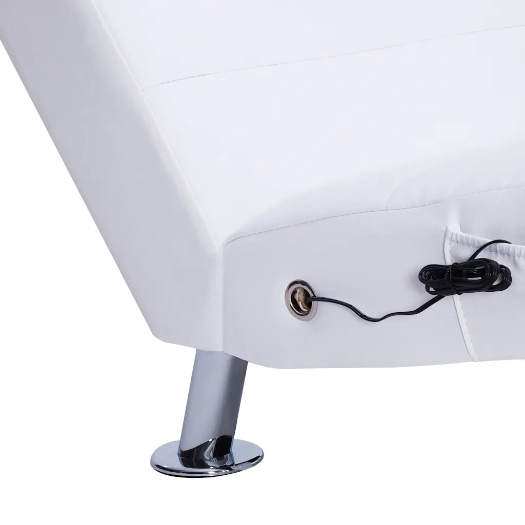 Sdraio Massaggiante con Cuscino Bianco in Similpelle CFW9967047