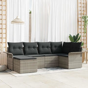Set Divano da Giardino 6 pcs Grigio chiaro polyrattan